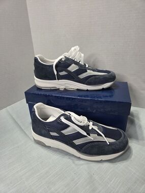 Men's Navy and White SAS Athletic Lace-Up Sneakers